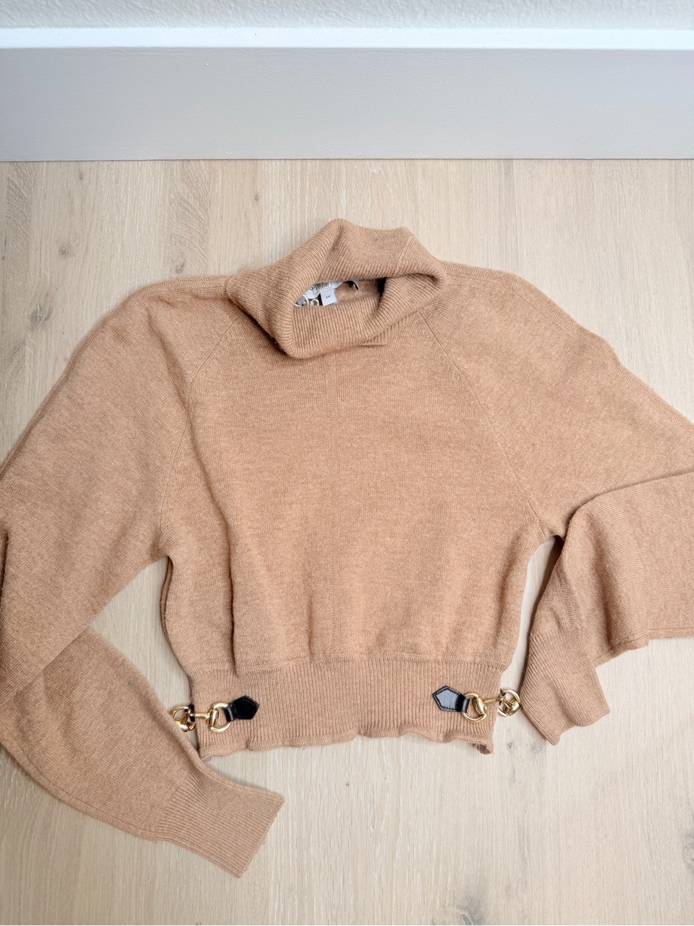 Derek Lam 10 Crosby Tan Wool Turtleneck Sweater Size Small